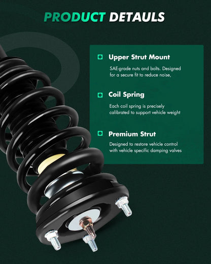 Front Struts Shocks Spring Assembly for Hyundai Sonata, Kia Optima, Magentis (2006–2010)