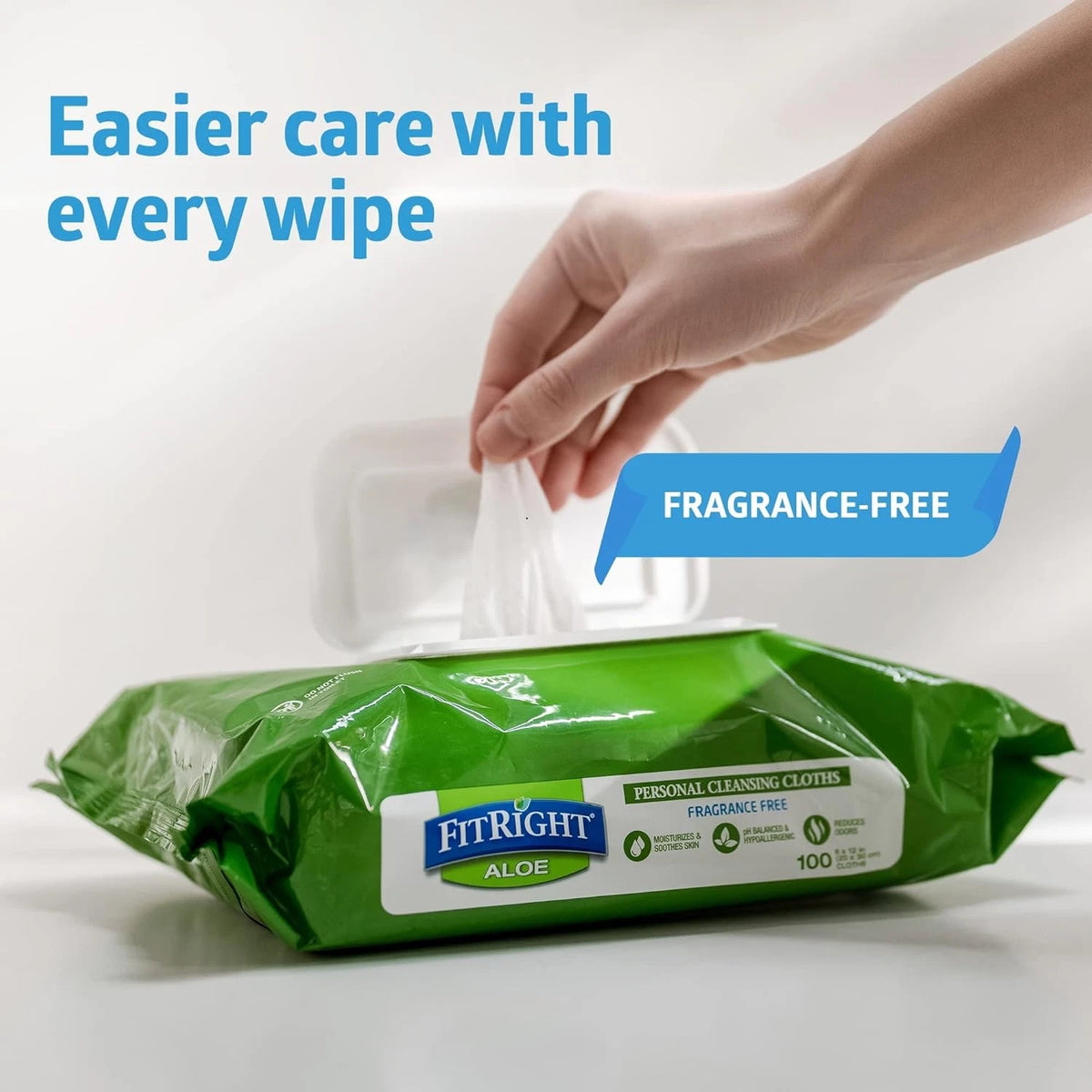 Sensitive Skin Unscented Aloe Vera Cleansing Wipes (8x10)