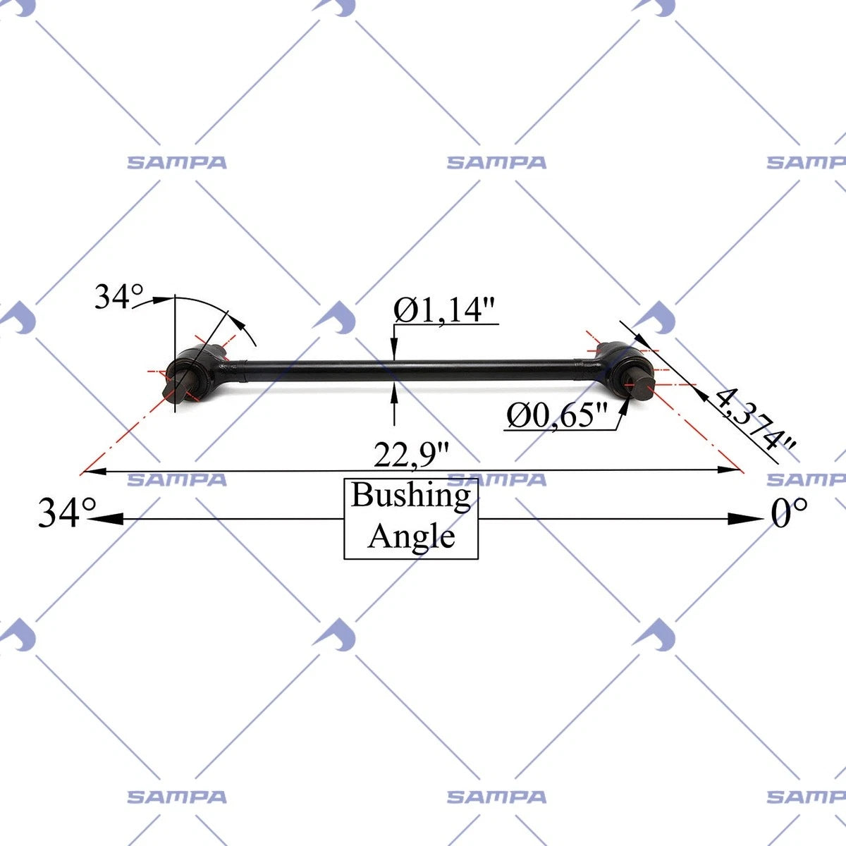 Torque Rod for (Replaces 1616749000, TMR515, AGO-2908369)