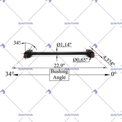 Torque Rod for (Replaces 1616749000, TMR515, AGO-2908369)