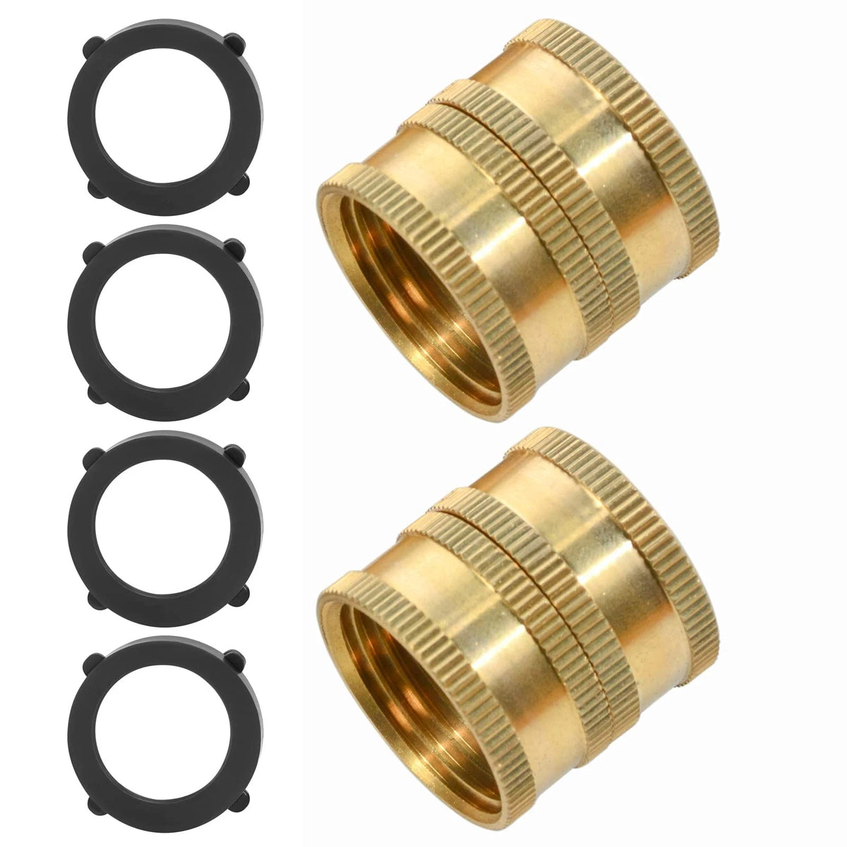 2X 3/4 Inch Garden Hose Connector Double Female Male Coupling