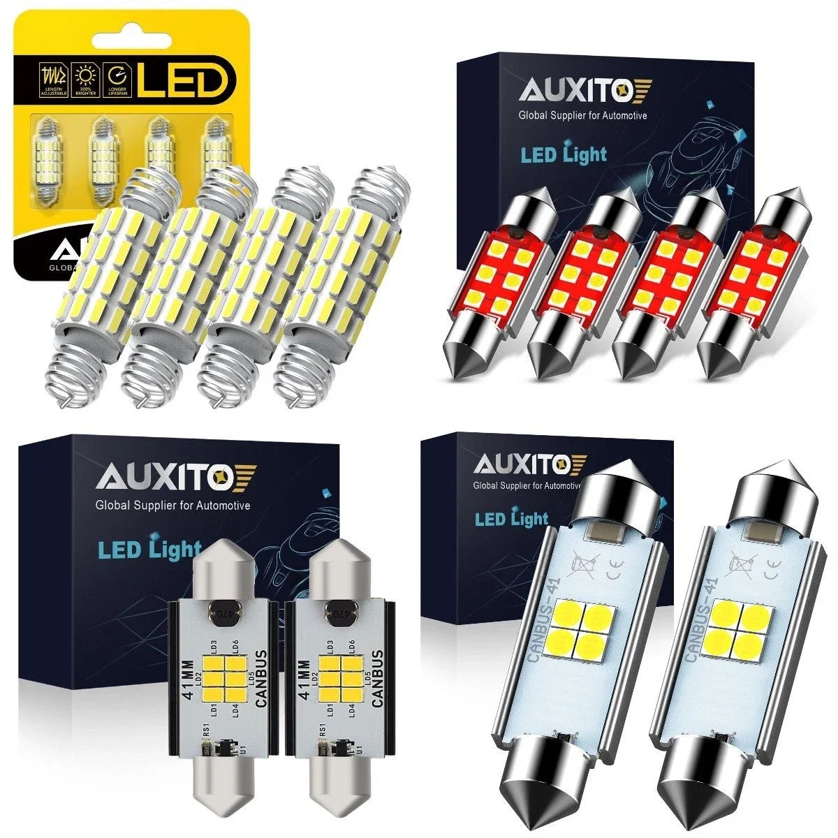 2X 41MM LED Xenon White Bulbs for Courtesy/Dome/Map Light (578 212-2)
