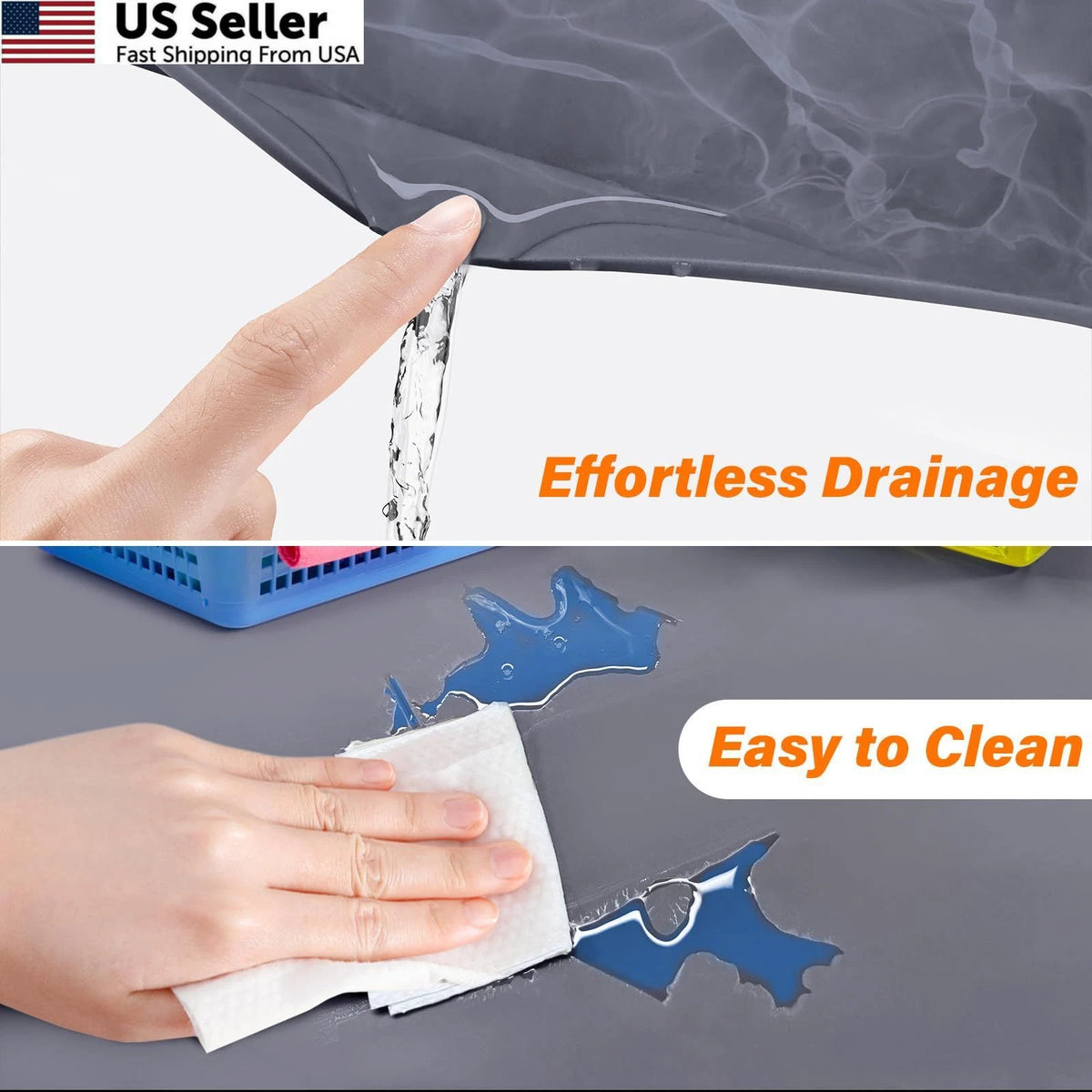 Waterproof Under Sink Mat for (34" x 22", Dark Gray)
