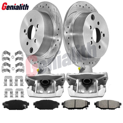Set of 4 Rear Disc Brake Rotors Pads + Brake Calipers for Subaru Impreza (2012–2022)