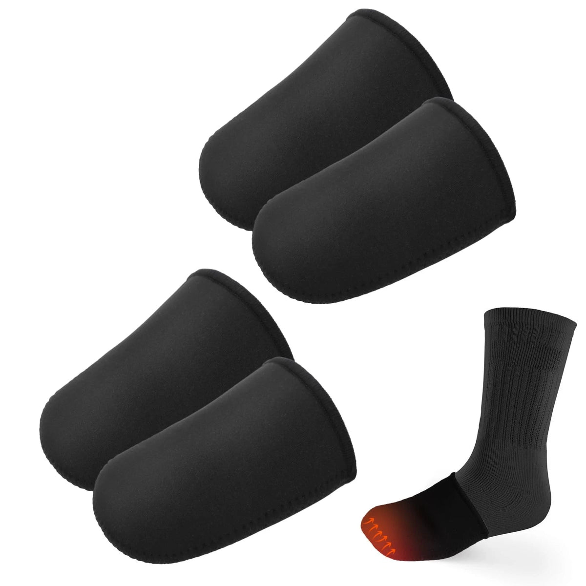 2 Pairs Toe Warmers for Universal Fit (Neoprene Thermal Sleeves)