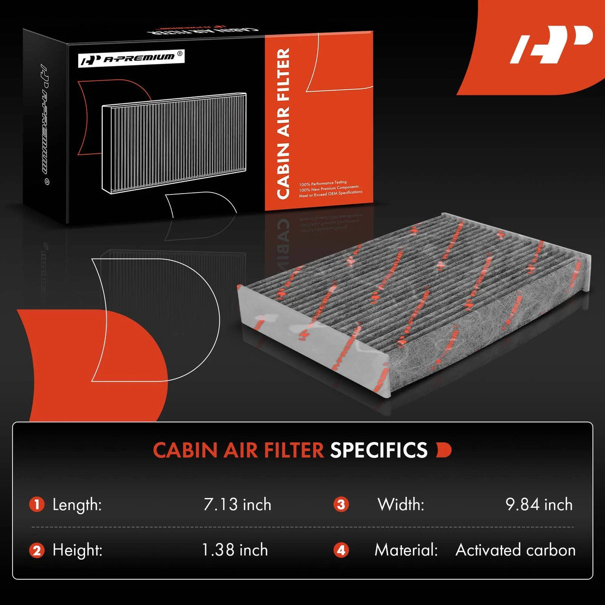 2X Activated Carbon Cabin Air Filter for Nissan Rogue (2014–2022) 27277-4BA0A, CF11854, PC99384-P