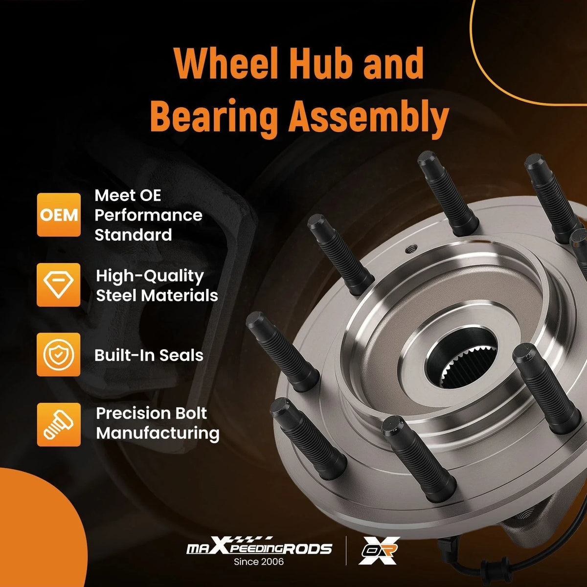 Wheel Hub Bearing Assembly for GMC Sierra 3500 HD 4WD (2011–2019)