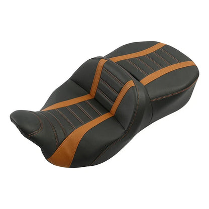 Driver & Passenger Seat for Harley Street Road Glide (2009–2023) Black/Orange