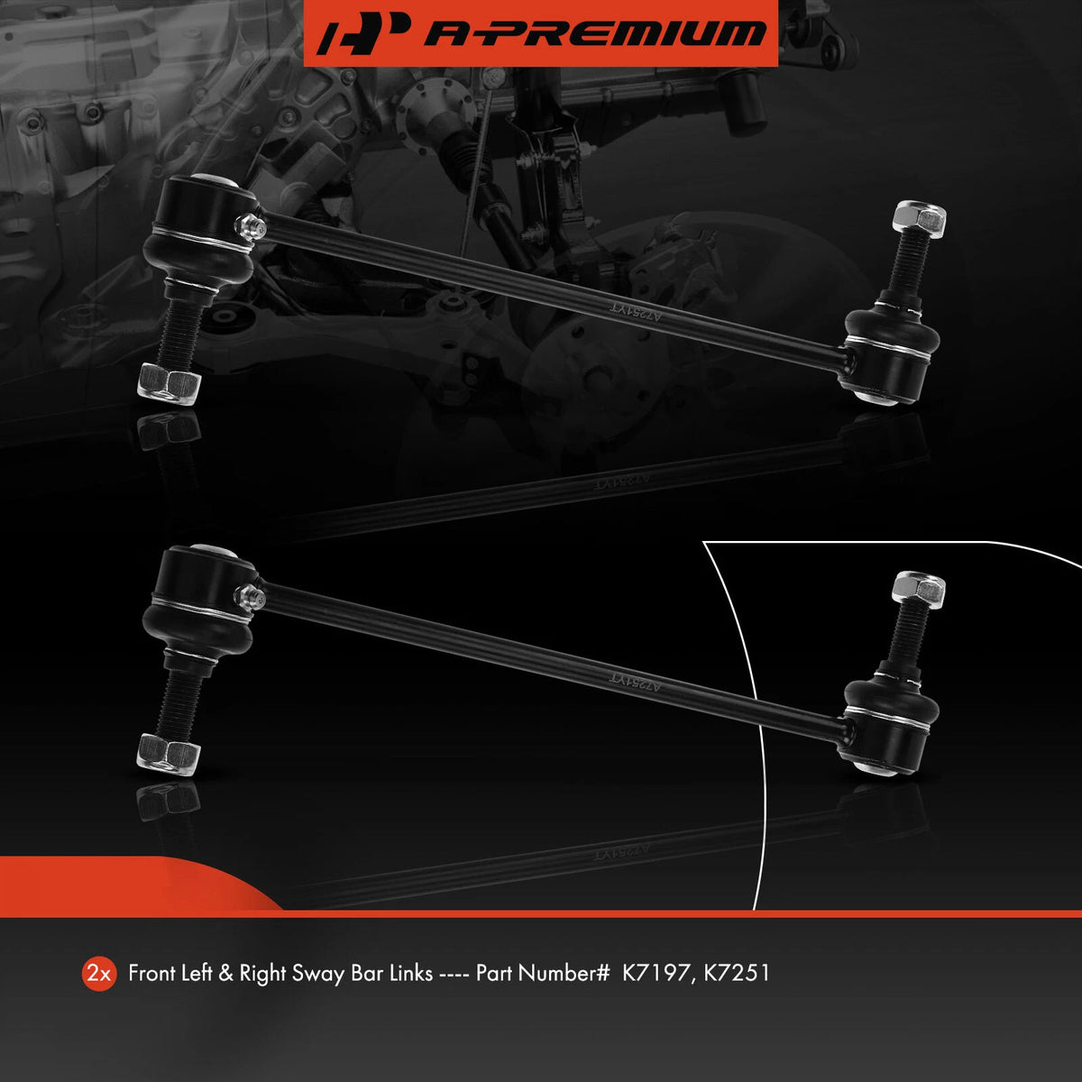 2X Front Stabilizer Bar End Link for Chrysler Concorde Dodge Intrepid (4616041, 4764091, 5012521AA, K7197, K7251)