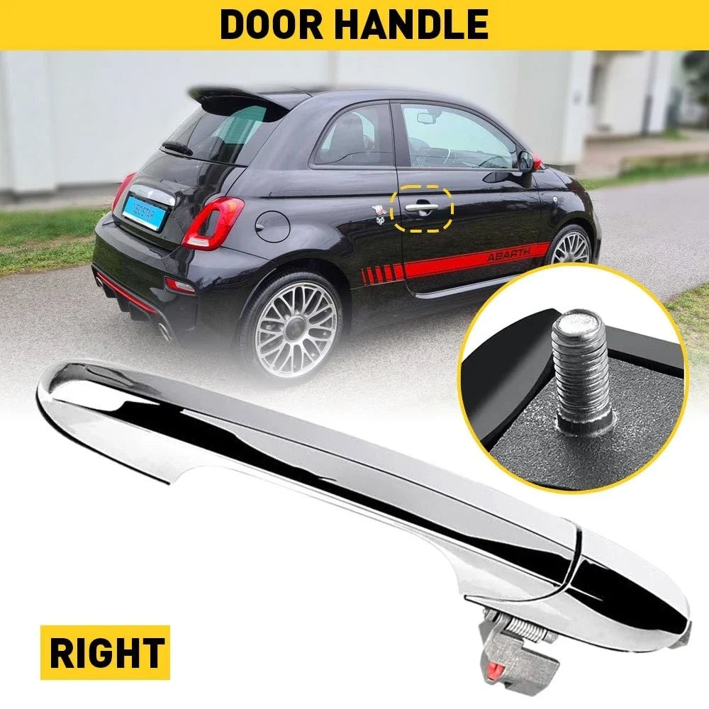 Chrome Side Door Handle for Fiat 500 (2012–2018) - Right Side, AUXITO