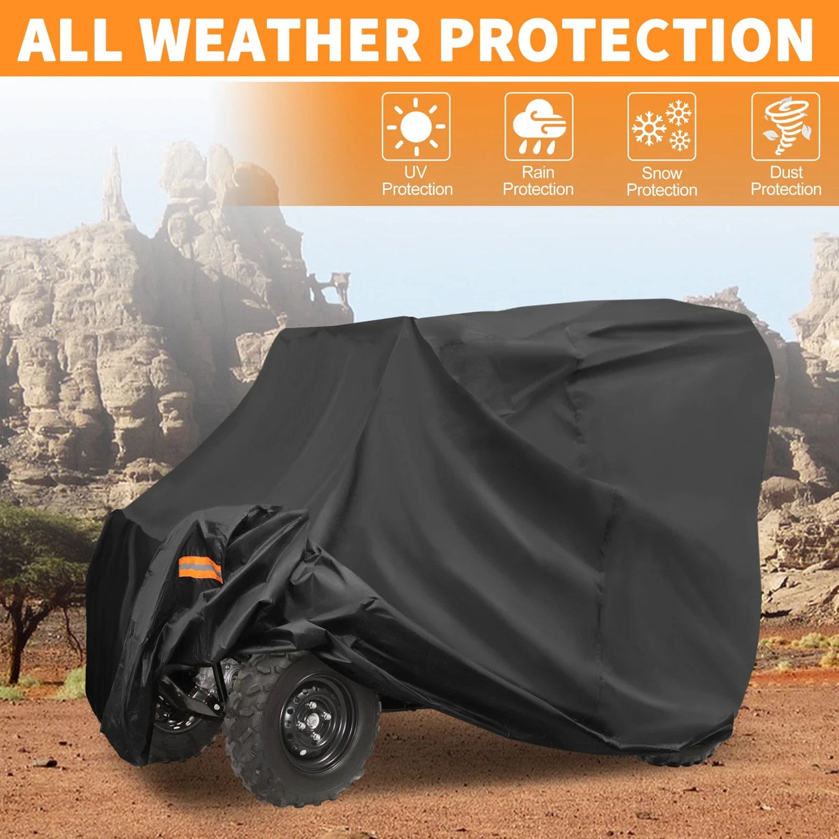 Waterproof UTV Cover for Honda Pioneer 500 520 (2016–2023) 210D-PU Black