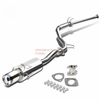 4" Round Burnt Muffler Tip for Honda Civic (2006–2011) T-304 Racing Catback Exhaust