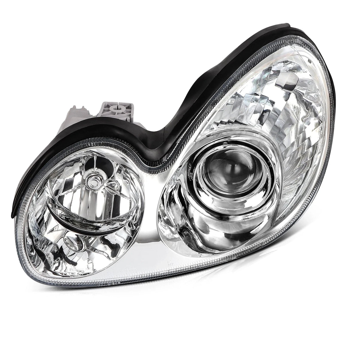 Headlight Assembly for Hyundai Sonata (2002–2005) Pair Chrome Housing Clear Lens