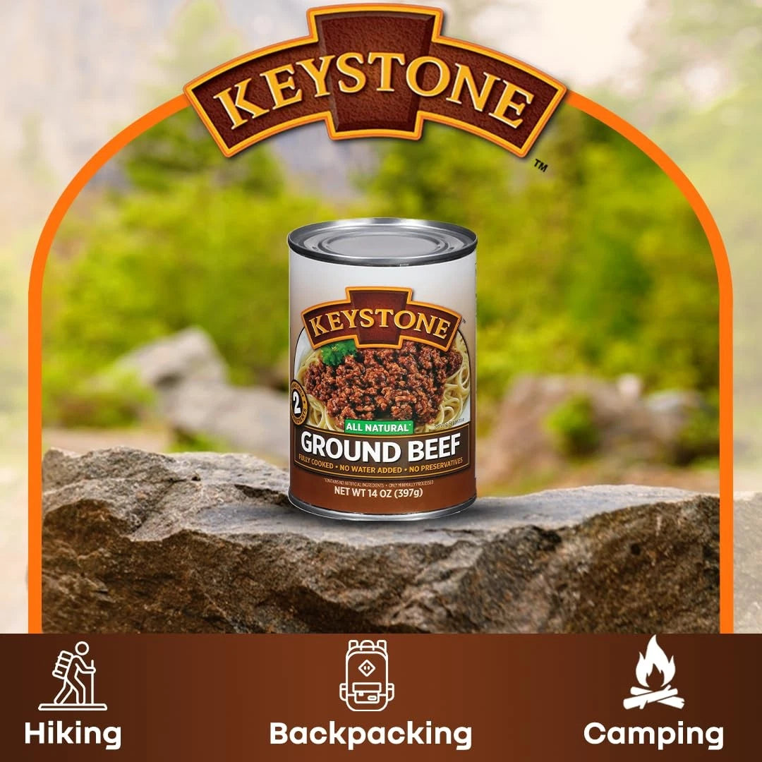 2X Fully Cooked Ground Beef Canned 28 Oz - Shelf Stable Survival Food