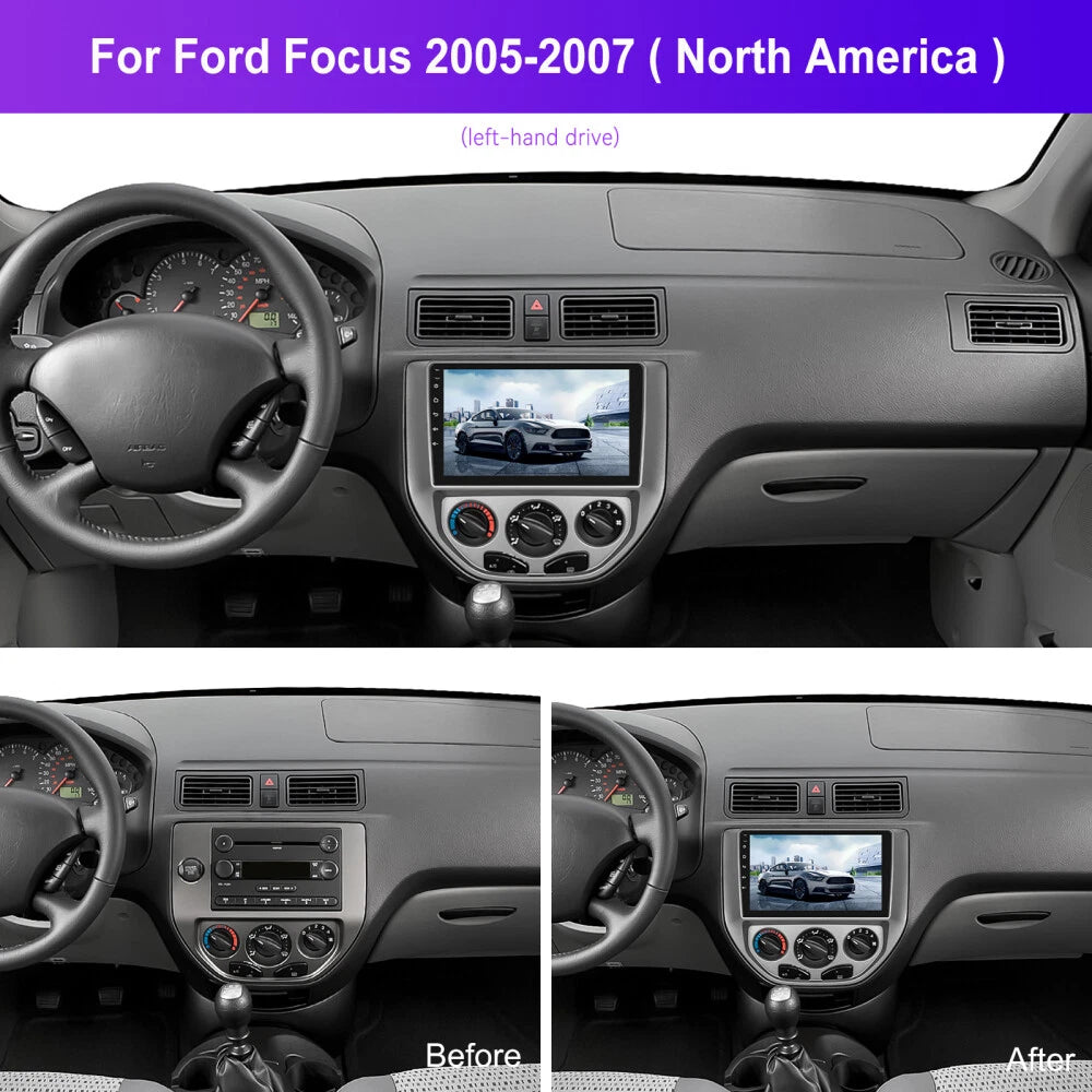 AHD Android 15 Carplay GPS Head Unit for Ford Focus (2005–2007)