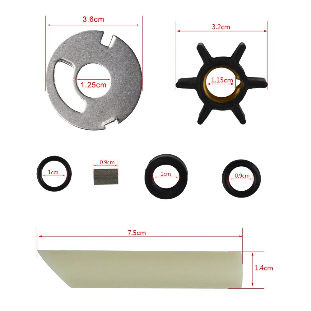Water Pump Impeller Kit for Mercury 4-9.8 HP Outboard (47-89981Q1, 18-3239)