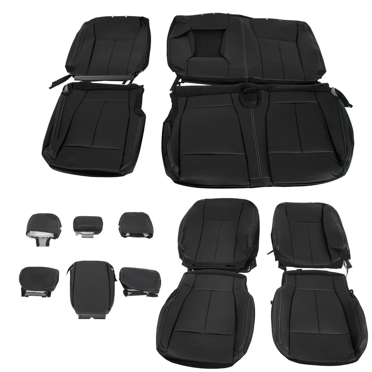 Full Set Seat Covers for Ford F150 Crew Cab (2015–2022) Leather with Armrest