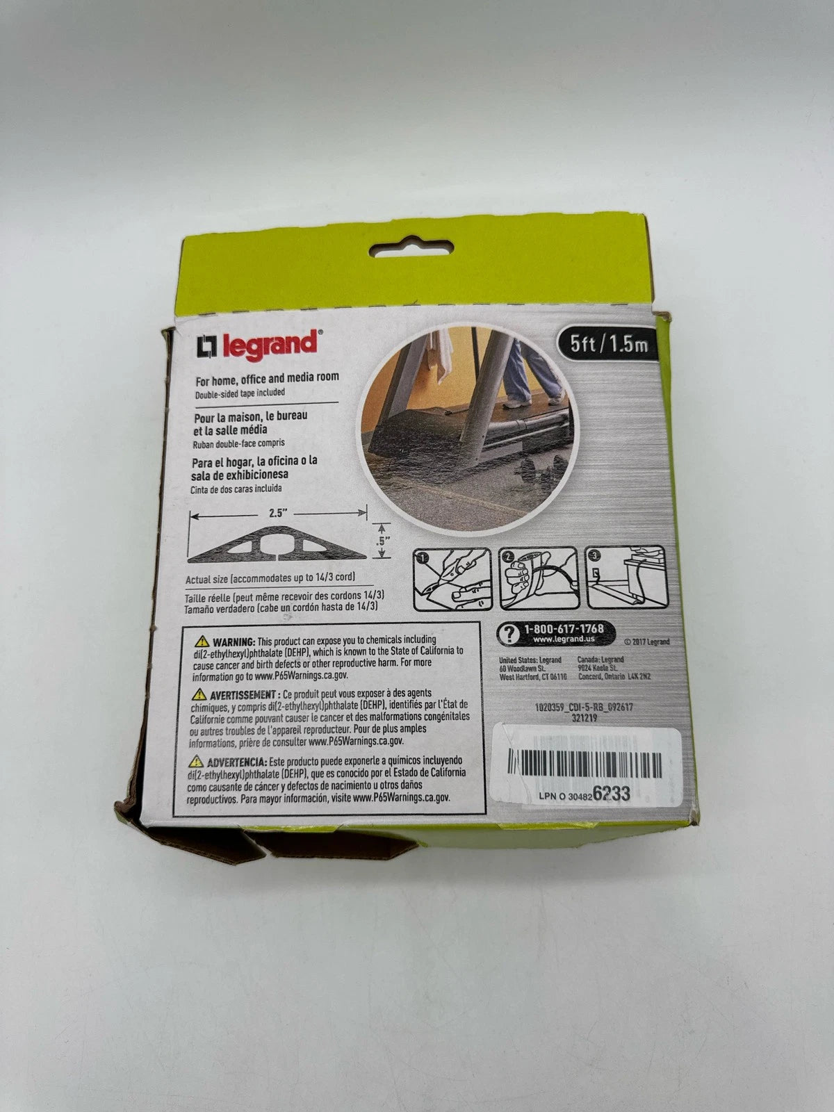 Wiremold Cord Cover Hider 5ft for Wall Mount TV CDI-5 Ivory