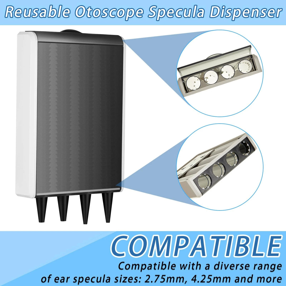 200 Pcs Reusable Otoscope Specula Dispenser for