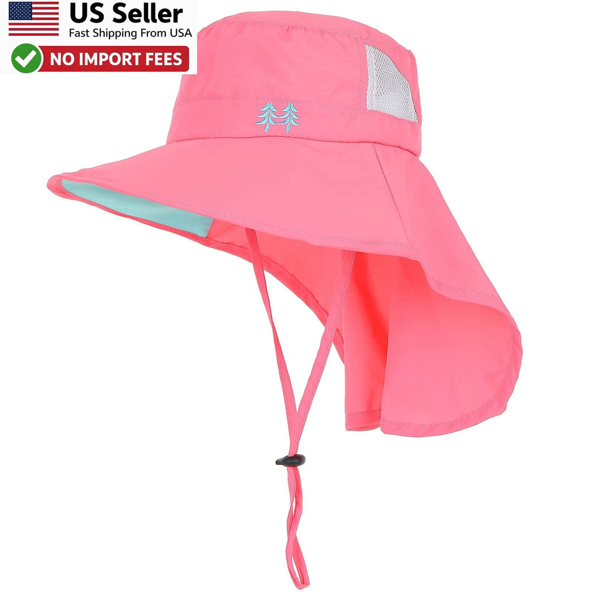 Kids Sun Hat UPF 50+ Sun Protection Neck Flap for Ages 3-12