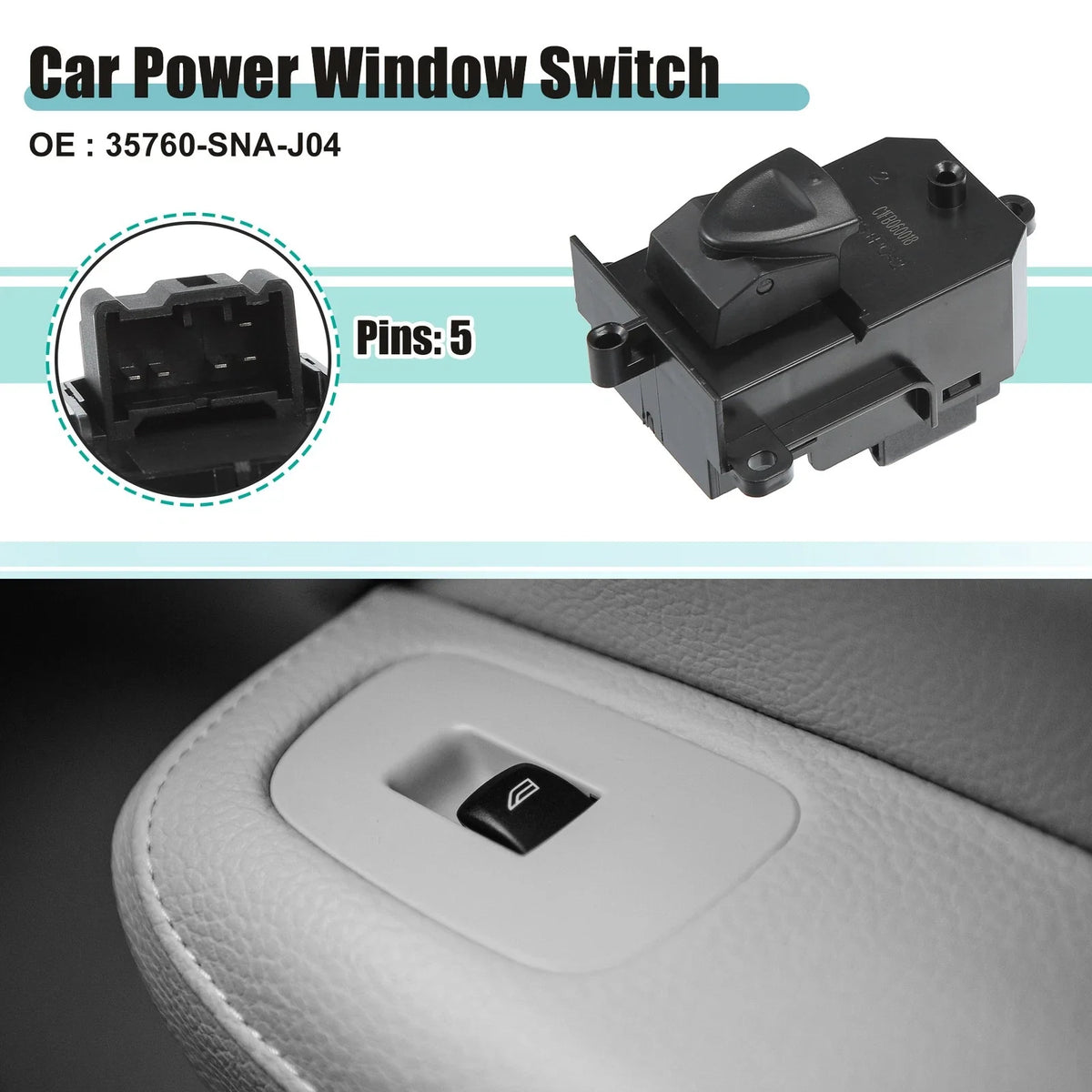 Passenger Side Power Window Switch 35760-SNA-J04 for Honda Civic Sedan (2006–2011)