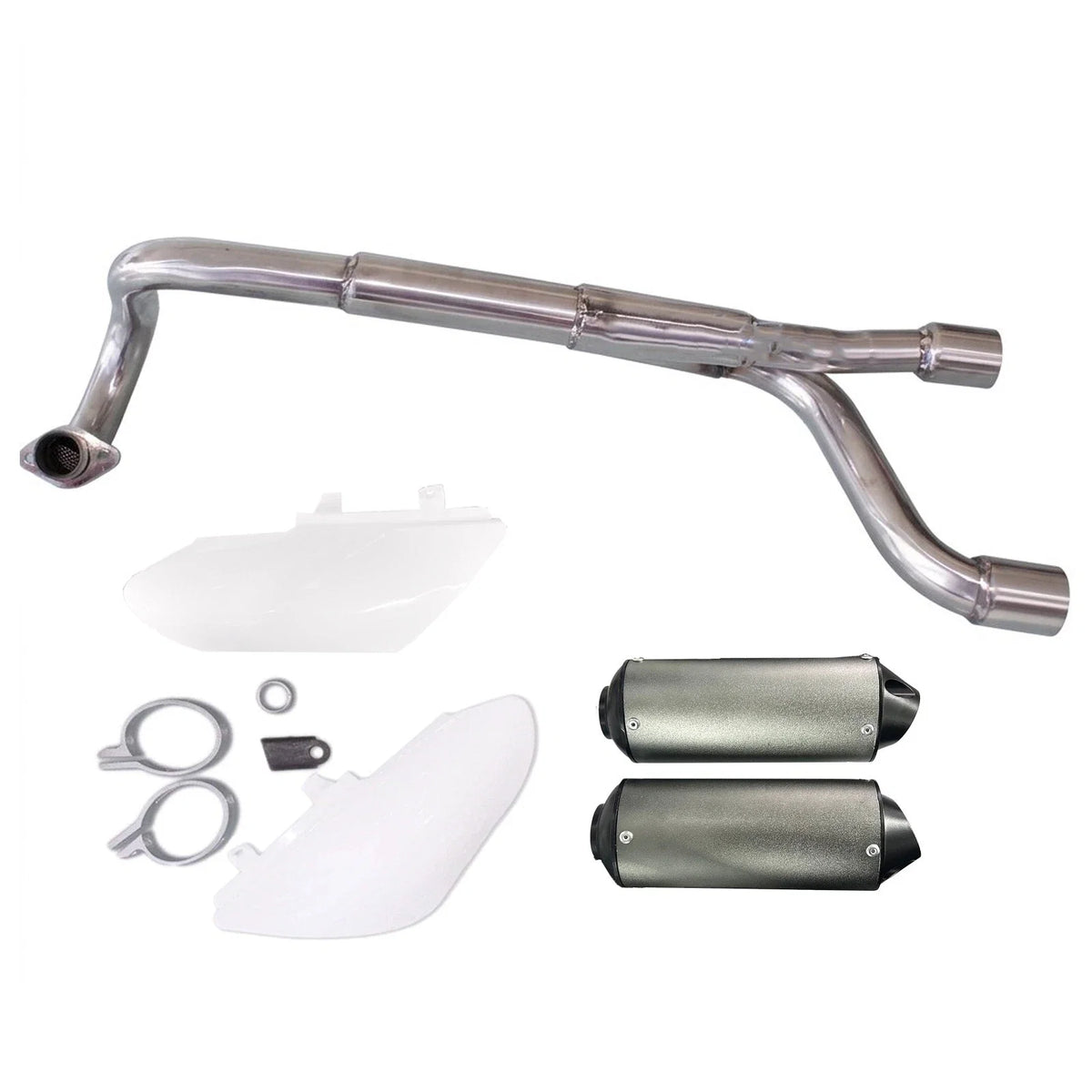 Twin Exhaust Pipe for PIT PRO DIRT Bike 125cc 140cc 150cc (CNC Alloy, 38mm)