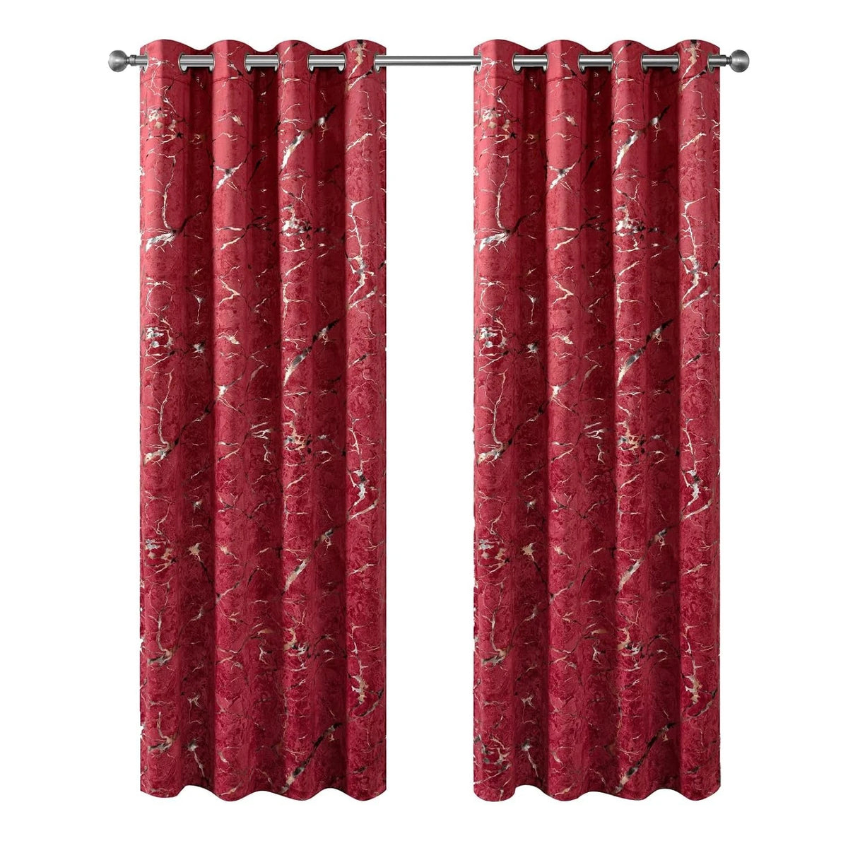 Luxury Burgundy Velvet Curtains for Home Decor (No Part Numbers)