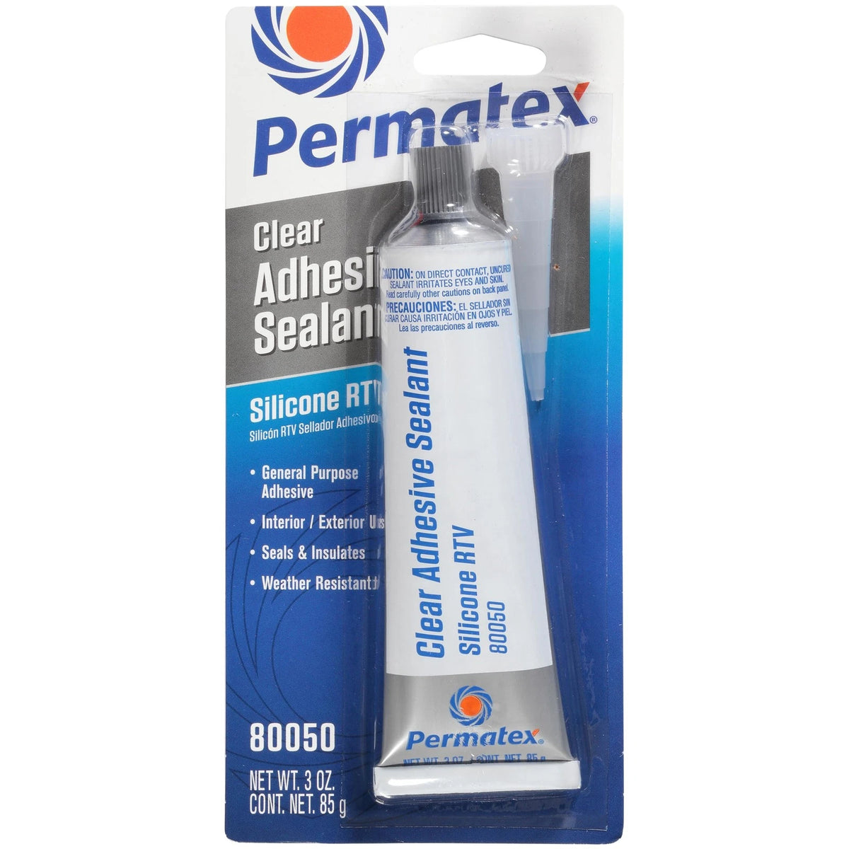 Permatex 80050 Clear RTV Silicone Adhesive Sealant for Automotive (Pack of 1)