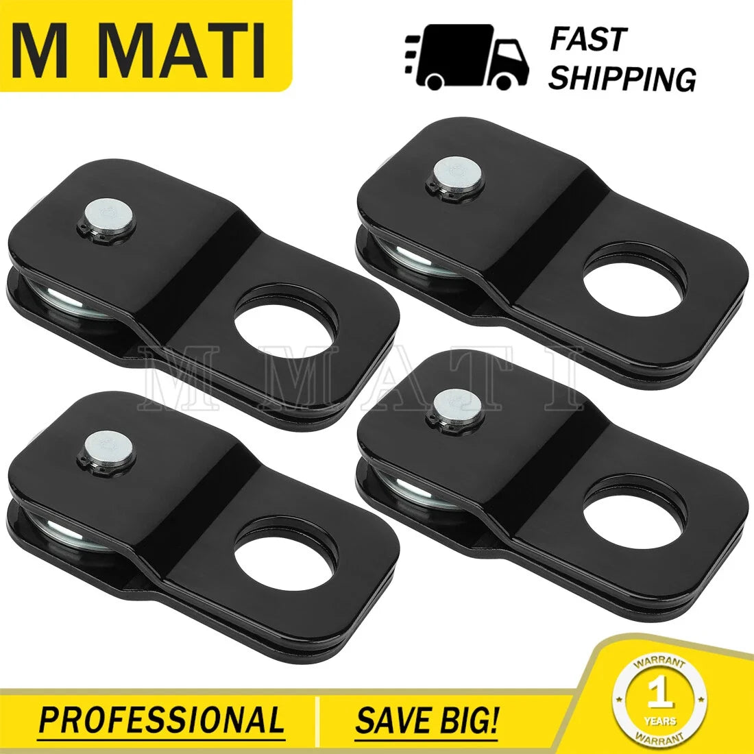 Set of 4 Heavy Duty Snatch Blocks for ATV UTV Winch (8,000 lbs Capacity)