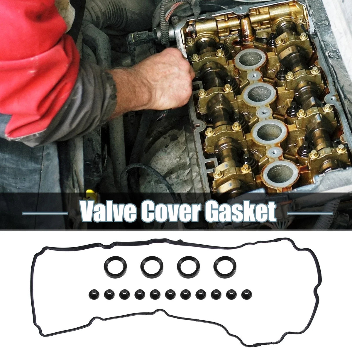 Set of 2 Engine Valve Cover Gaskets Seals for Ford Explorer (2013–2019)