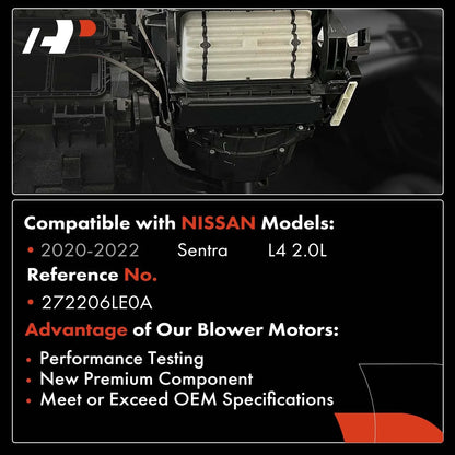 HVAC Blower Motor with Wheel Assembly for Nissan Sentra (2020–2022)