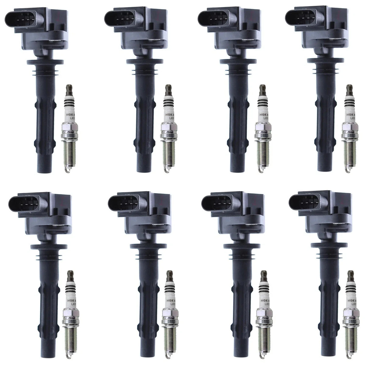 Set of 8 Ignition Coils & NGK Ruthenium Spark Plugs for CL550 CLK550 (2003–2009)