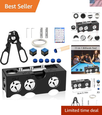 11-in-1 Pool Cue Tip Shaper Kit for Billiards Performance Enhancement