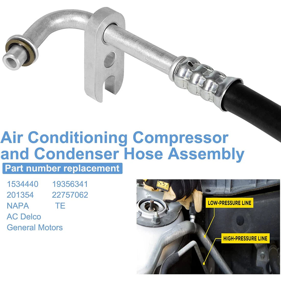 Air Conditioning Compressor Condenser Hose Assembly for Chevy Buick GMC (15-34440)