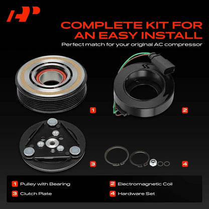 A/C Compressor Clutch Kit for VW Jetta Passat Beetle CC (2015–2018)