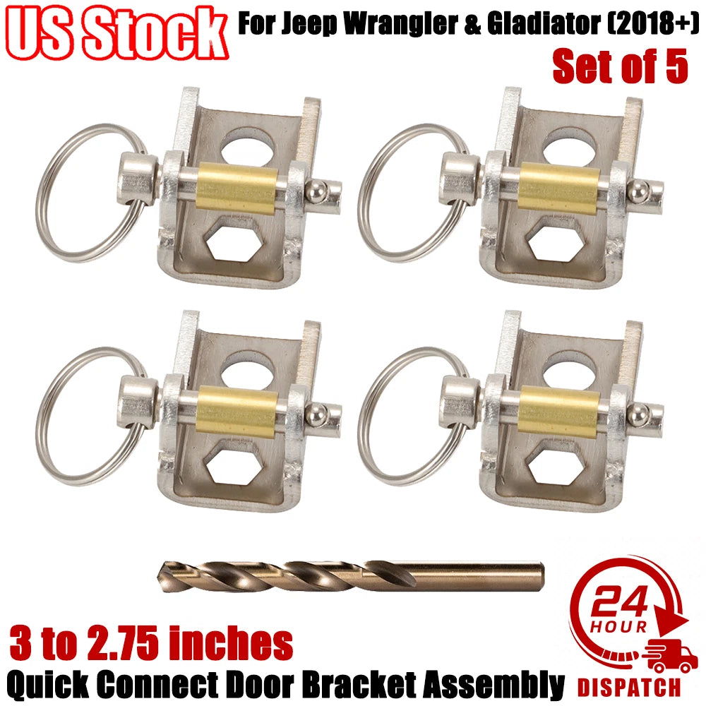 Set of 4 Quick Connect Door Bracket Assembly for Jeep Wrangler & Gladiator (2018+)