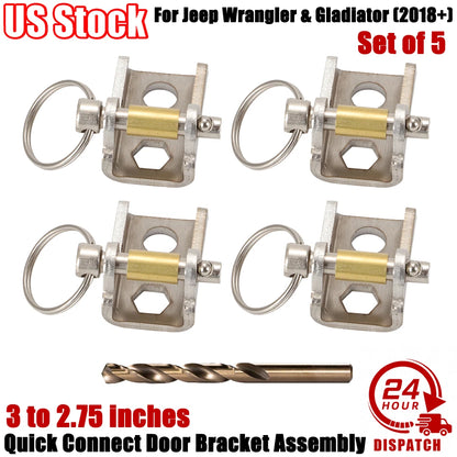 Set of 4 Quick Connect Door Bracket Assembly for Jeep Wrangler & Gladiator (2018+)