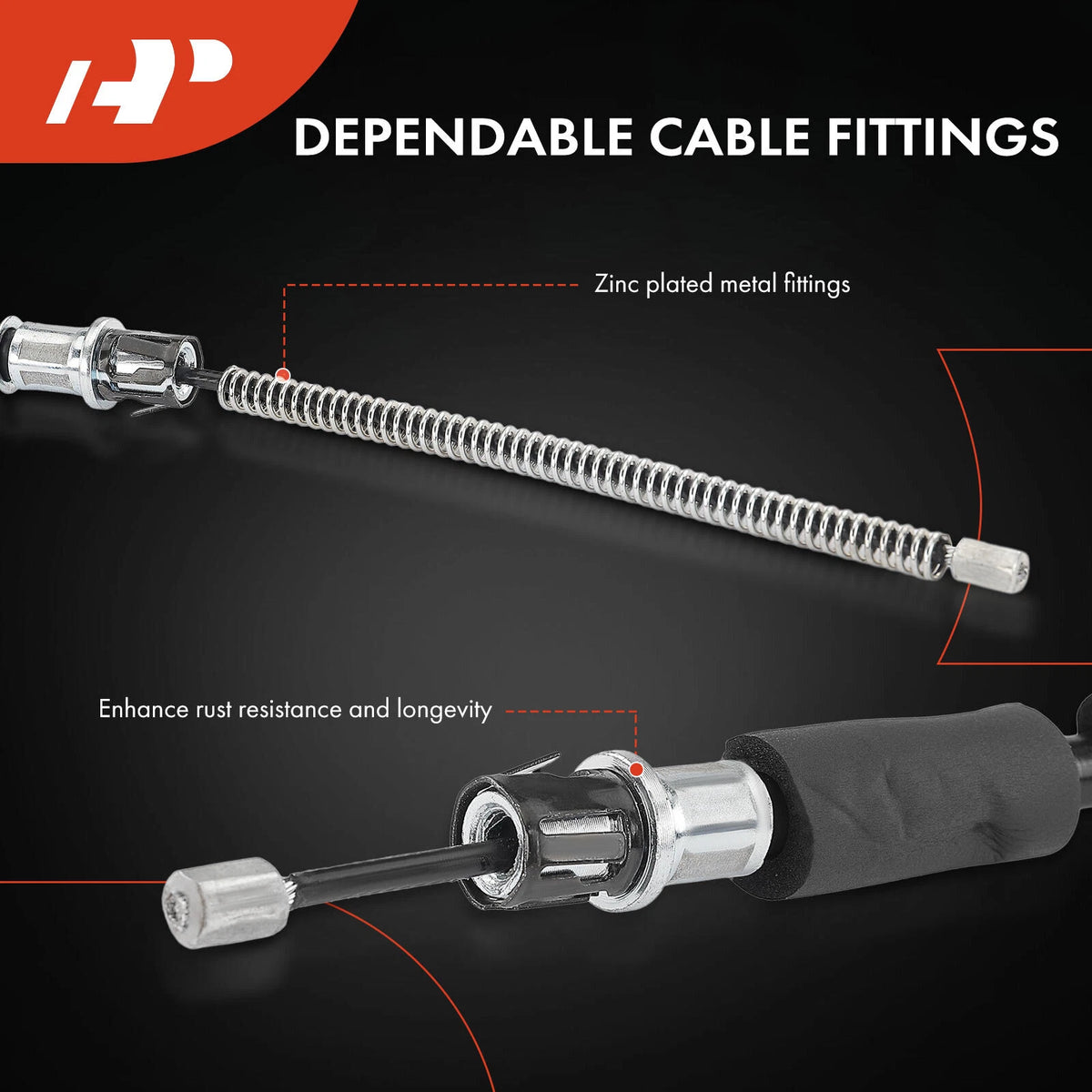 2X Parking Brake Cables for Jeep Wrangler TJ (1997–2006) 52008362, 52008363, C95344