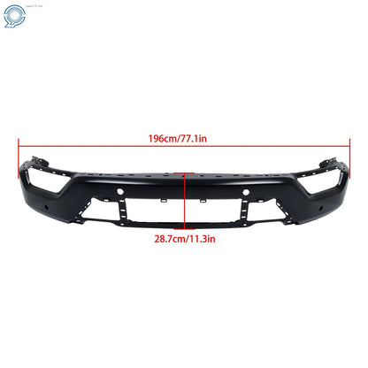 Front Bumper Face Bar 5PCS for Ford F150 (2021–2023) Steel Black w/ 6 Sensor Holes