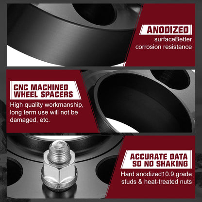 4PCS 1.25" Hubcentric Wheel Spacers for Jeep Wrangler Grand Cherokee (2004–2024)