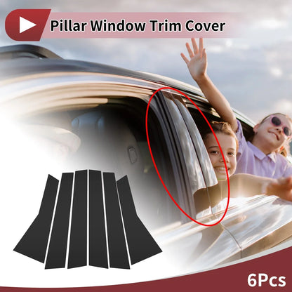 6 Pcs Car Door Pillar Window Trim for Honda CR-V (2012–2016) Black