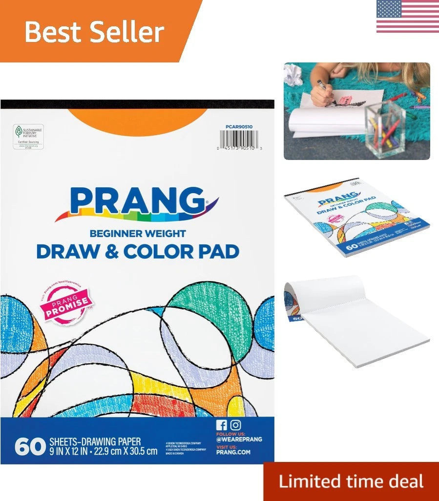 Set of 4 Recyclable Drawing & Coloring Pads for Artists (9" x 12")