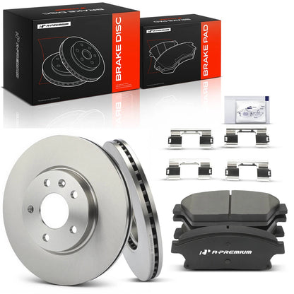 Set of 4 Front Disc Brake Rotors & Ceramic Pads for Buick Verano (2012–2017) - SBC1467, CFC1467, 10514670, MGD1467CH, 22799077, 22737859, R-55195, P-1467
