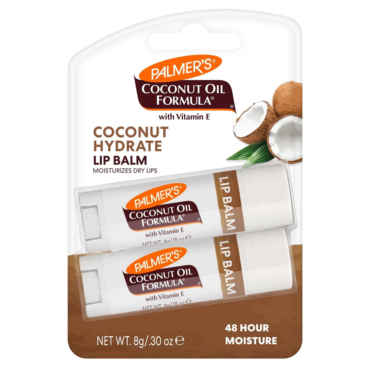 2-Pack Coconut Hydrate Lip Balm Duo for Universal Use (SPF 15, 8g)