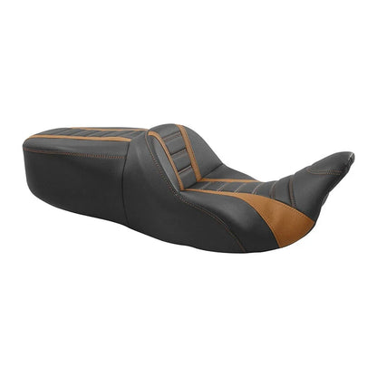 Driver & Passenger Seat for Harley Street Road Glide (2009–2023) Black/Orange