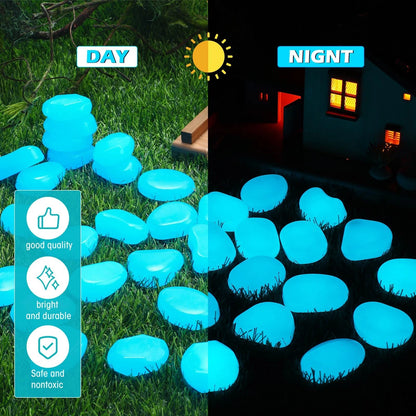 100 Pcs Glow in The Dark Rocks Pebbles for Outdoor Decor (1.8 Inch)