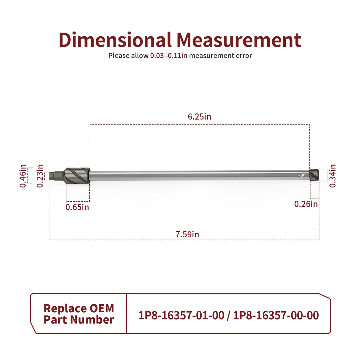 Clutch Push Rod for Yamaha YZ250 (1999–2024) 1P8-16357-01-00, 1P8-16357-00-00, 1P8-16357-00