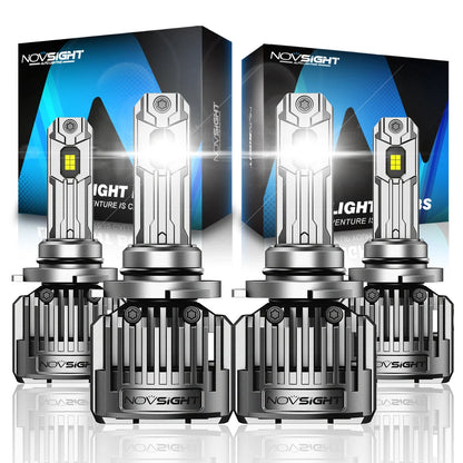 4X 9006 9005 LED Headlight Kit Combo Bulbs for High Low Beam (6500K)
