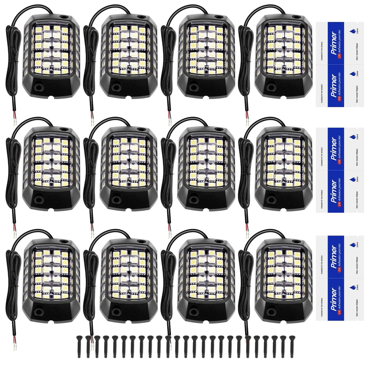 12 Pod White Rock Light Kit for Off-road Vehicle Truck ATV SUV