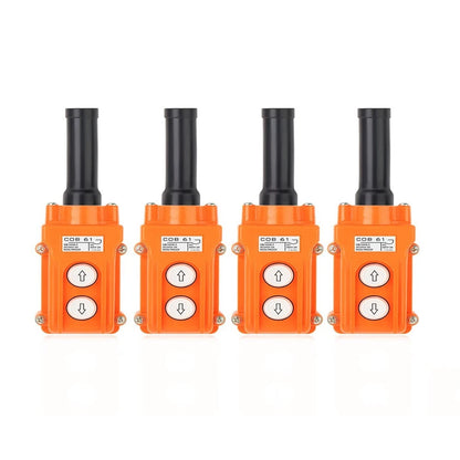 4Pcs Crane Pendant Control Station UP Down Hoist Push Button Switch